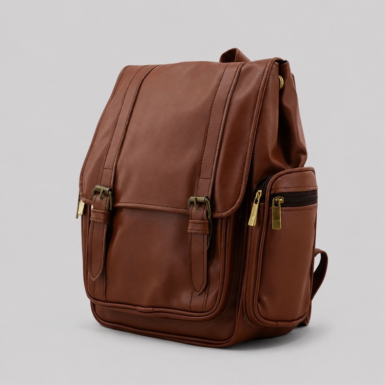 کوله پشتی چرم زنانه مدل بهار - رنگ قهوه ای روشن