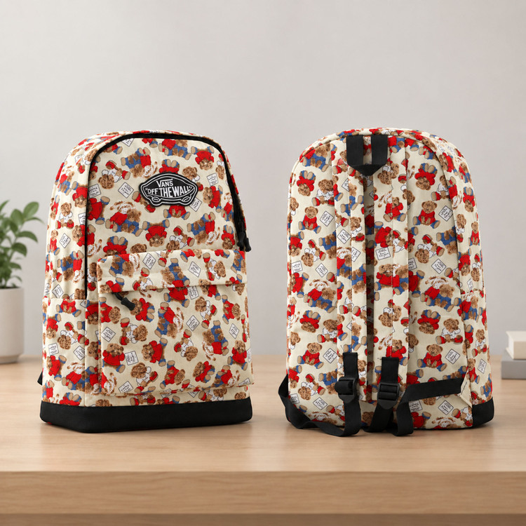 کوله پشتی ونس Vans مدل خرس تدی کرمی - وارداتی