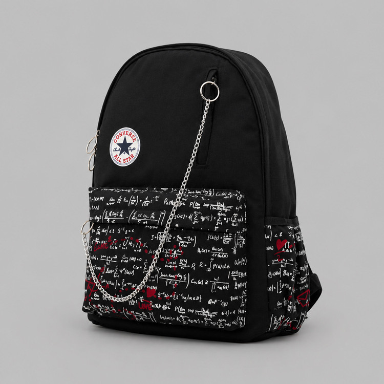 کوله پشتی آل استار مدل کانورس طرح ریاضی رنگ مشکی - All Star Converse