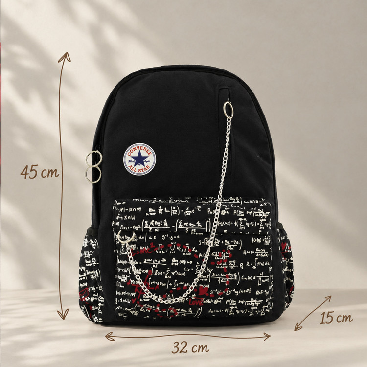 کوله پشتی آل استار مدل کانورس طرح ریاضی رنگ مشکی - All Star Converse