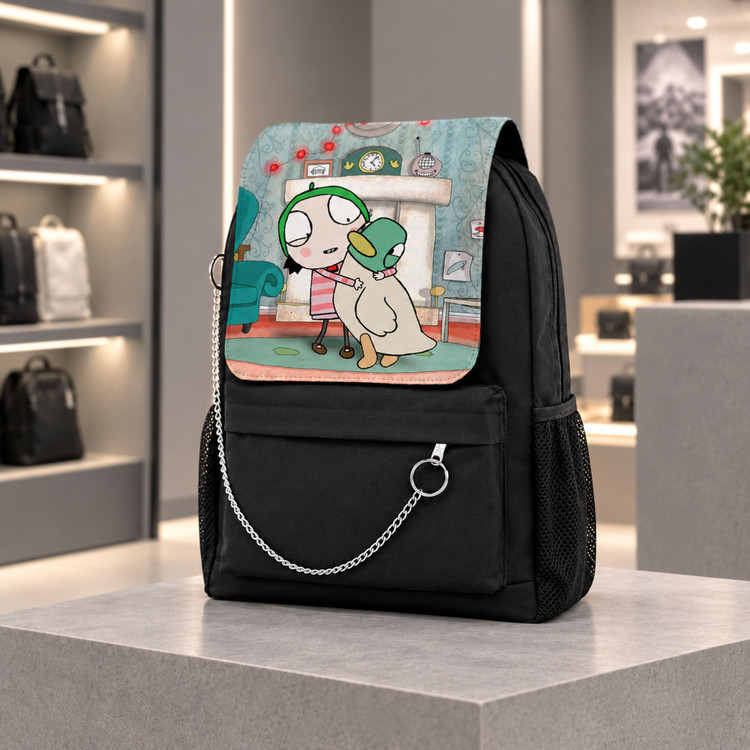 کوله پشتی ویستا طرح انیمه سارا و اردک sarah and duck