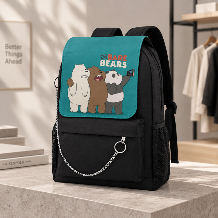 کوله پشتی ویستا طرح کارتون خرس های پچول و کله فندقی We Bare Bears
