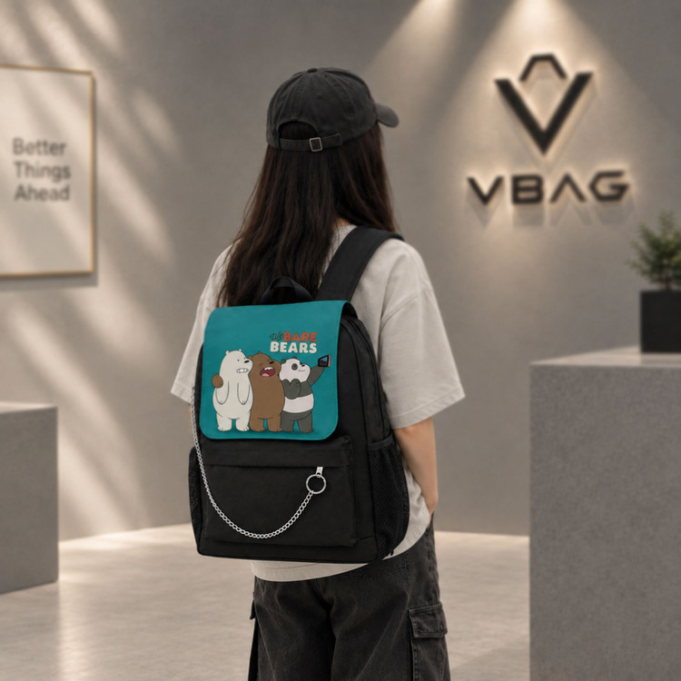کوله پشتی ویستا طرح کارتون خرس های پچول و کله فندقی We Bare Bears